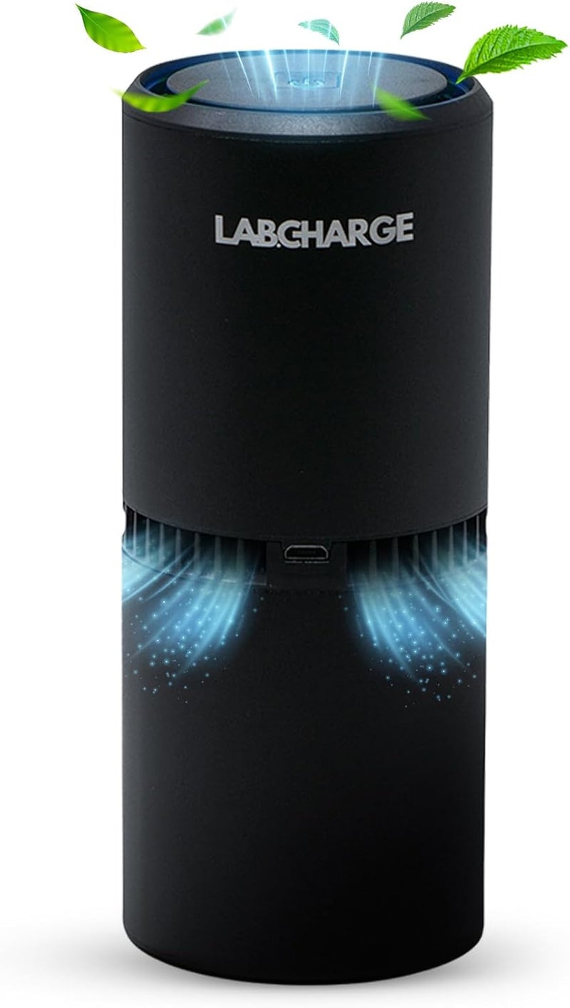 Lab Charge LabCharge Compact Air Purifier - Covers 250 Sq Ft - Ideal for Bedroom or Dorm Room - Silent HEPA Filter Captures Dust and Pollutants - Portable, Mini Air Purifier for Small Spaces - Image 1